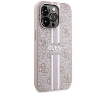 Guess 4G Printed Stripe Back Case iPhone 14 Pro Max (6.7") - Roze Roze