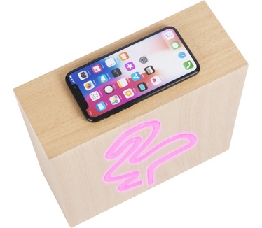 Big Ben Bluetooth Speaker met Inductie Opladen - Neon Flamingo