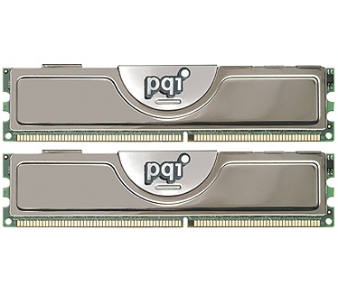 1GB x 2 (2GB) PC3200 DDR, CL3 (PQI, PQI3200-2048DB)