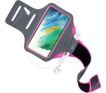 Mobiparts Comfort Fit Sport Armband Samsung Galaxy S21 FE (2022) Neon Pink