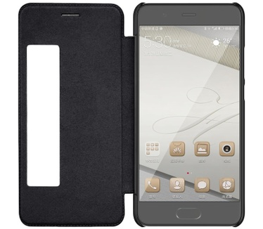 Nillkin Qin S-View Slim Book Case voor Huawei P10 Plus - Zwart Zwart