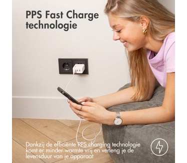 Accezz Power Pro GaN Ultra Fast Wall Charger - Oplader 2x USB-C & USB aansluiting - Snellader - Power Delivery - 65W - Wit