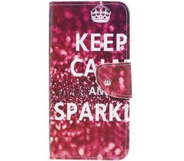qMust Samsung Galaxy A20 Wallet Case - Keep Calm and Sparkle