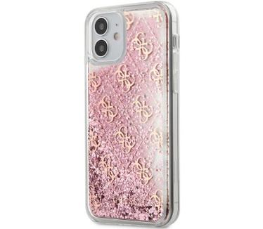 Guess 4G Liquid Glitter Case - iPhone 12 Mini (5.4") - Roze  Roze