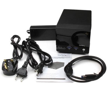 Startech.com USB 3.0 dubbele 3,5 inch SATA III harde schijf RAID-behuizing met USB-hub met snelladen & UASP