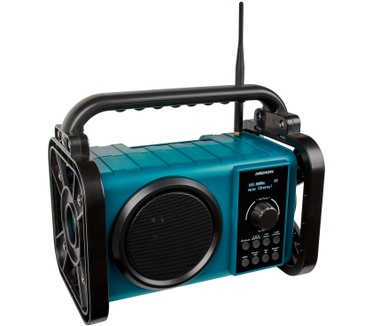 Medion LIFE® E66877 Bouwplaatsradio | DAB+/PLL-UKW-radio | dot matrix LC-display | Bluetooth® 5.0 | spatwaterdicht (IP44) | robuuste behuizing | LED-werklamp | 5 W RMS