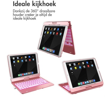 Accezz 360 Slim Keyboard Bookcase iPad 10.2 (2019/2020/2021) / Air (2022/2020) / Pro 10.5 - Rosé Goud