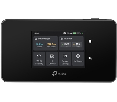 TP-Link M8550 5G LTE mobiele WLAN-router - tot 3,4 Gbit/s, Tri-Band Wi-Fi 6E, nano-simkaartsleuf, Gigabit WAN/LAN, 4680 mAh batterij, touchscreen, Wireguard, tot 32 apparaten