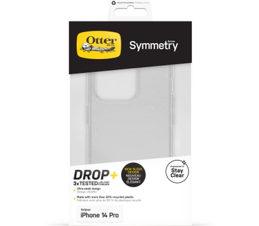 Otterbox OtterBox Symmetry Clear Case voor iPhone 14 Pro, Schokbestendig, Valbestendig, Dunne beschermende hoes, 3x getest volgens militaire standaard, Antimicrobieel, Stardust