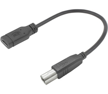 ACT USB Type-C female naar USB-B 2.0 printer adapterkabel 0,2m