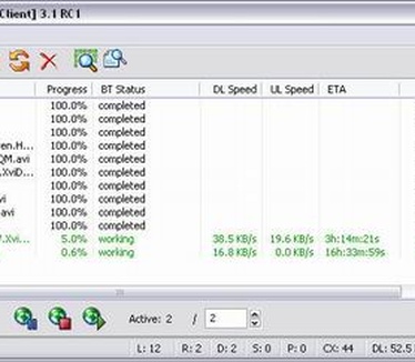Another Bittorrent Client 3.1 RC 1 screenshot (resized)