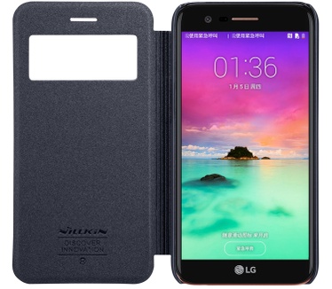 Nillkin New Sparkle S-View Book Case voor LG K10 (2017) - Zwart Zwart