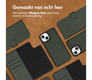 Accezz Premium Leather 2 in 1 Wallet Bookcase iPhone 14 Plus - Groen