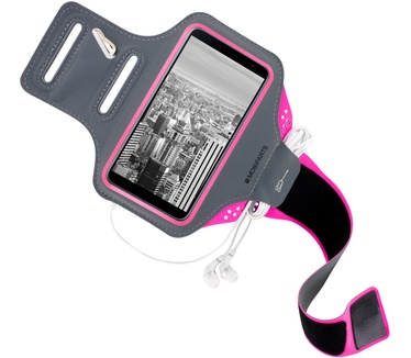 Mobiparts Comfort Fit Sport Armband Samsung Galaxy J6 Plus (2018) Neon Pink