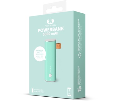 Fresh 'n Rebel Powerbank 3000mAh Mint Groen