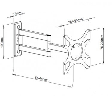 Techly 19-37" Wall Bracket for LED LCD TV Tilt 3 Joints Black" ICA-LCD 2903