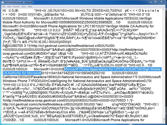 Code Windows Phone 7 beveiliging applicatie Be A Martian