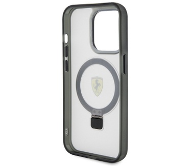 Ferrari Ring Stand Back Case - iPhone 15 Pro Max (6.7") - Clear Transparant
