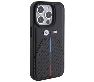 BMW M Stamp Tricolor Back Case - iPhone 15 Pro Max (6.7") - Zwart Zwart