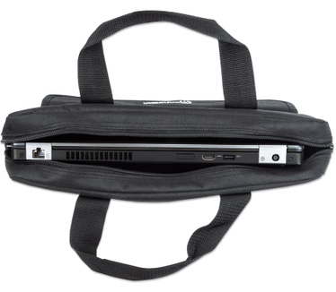 Manhattan London Laptop Bag 17.3", Top Loader, Black Zwart
