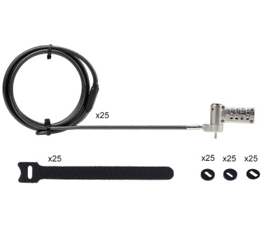 Startech.com 2m Universeel Laptop Kabelslot, Security Kabel met Vooraf Ingesteld Combinatieslot, Compatibel met Noble Wedge&reg;/Nano/K-Slot, Cijferslot zonder Sleutel, TAA
