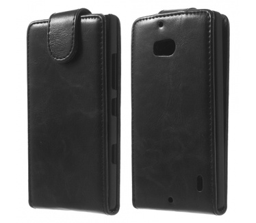 Kees Lederlook Flip Hoesje Nokia Lumia 930 - Zwart