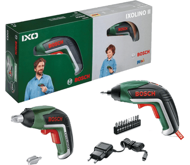 Bosch IXO V Basic accu schroefmachine - Met 3,6V Li-Ion accu - Incl. 10 bits, micro-USB-lader + IXOlino speelgoed schroefmachine