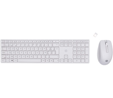 HP 650 draadloze toetsenbord- en muiscombinatie, Azerty BE, Wit