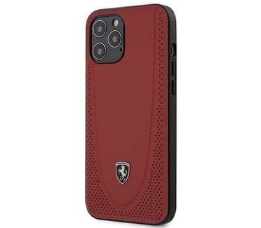 Ferrari Stitch Line Leather Case - iPhone 12 Pro Max (6.7") Rood Rood