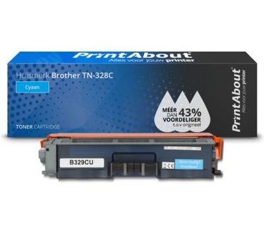 PrintAbout Huismerk Brother TN-328C Toner Cyaan Extra hoge capaciteit