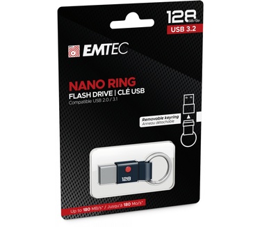 Emtec T100 Nano Ring 3.2 128GB Zwart