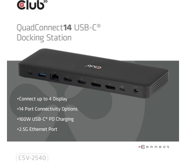 Club 3D 14-1 USB-C® Quad Display Docking Station