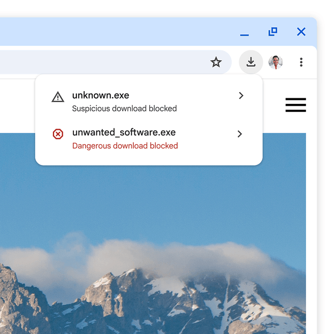 Google Safe Browsing download-waarschuwing