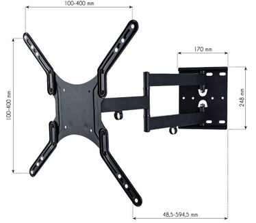 Techly 23-55 Universal LCD TV Wall Mount Bracket Black" ICA-PLB 136M