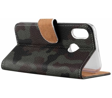 Leger Camouflage print lederen Bookcase hoesje voor de Huawei P20 Lite (Huawei P20 Lite)
