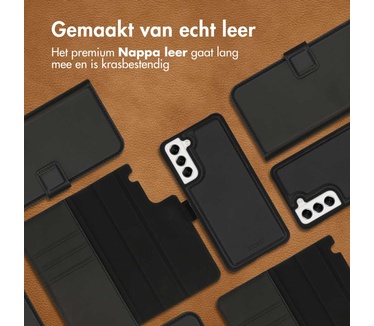 Accezz Premium Leather 2 in 1 Wallet Bookcase Samsung Galaxy S21 FE - Zwart