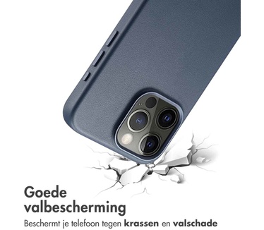 Accezz MagSafe Leather Backcover iPhone 15 Pro Max - Donkerblauw