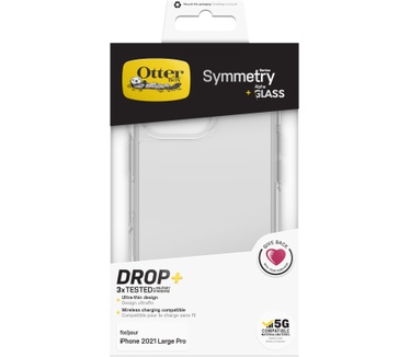 Otterbox Symmetry Clear + Alpha Glass Anti-Microbial Series voor Apple iPhone 13 Pro, transparant