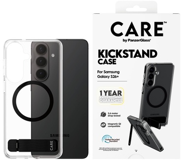 PanzerGlass CARE™ by PanzerGlass® Case Transparent w. Black Kickstand & Qi Samsung Galaxy S26+