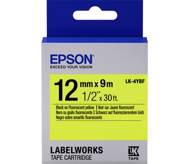 Epson Fluorescent Tape - LK-4YBF Fluor Blk/Yell 12/9