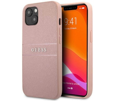 Guess Saffiano Back Case - Apple iPhone 13 Mini (5.4") - Roze Roze