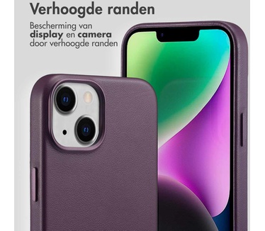 Accezz MagSafe Leather Backcover iPhone 14 - Paars