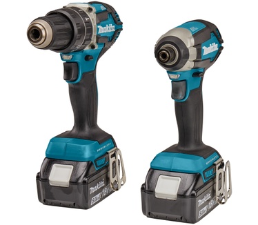 Makita DLX2180TJ1 18V Li-Ion accu klop-/schroefmachine (DHP484) & slagschroevendraaier (DTD153) combiset (3x 5,0Ah accu) in Mbox - koolborstelloos