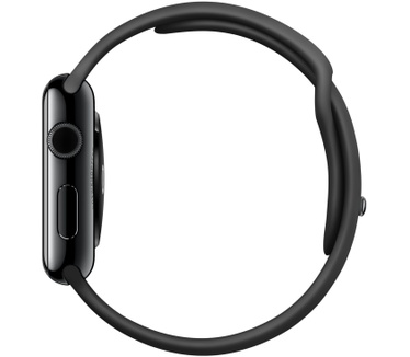 Apple Watch (sportbandje, 42mm) Zilver (Zwart)