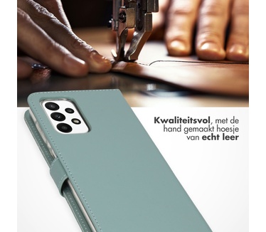 Selencia Echt Lederen Bookcase Samsung Galaxy A23 (5G) - Air Blue