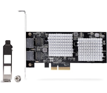 Startech.com 2-Port 10GbE PCIe Netwerk Adapter Kaart, Netwerk Kaart voor PC/Desktop/Server, Zes Snelheden, PCIe Gigabit Ethernet Kaart met Jumbo Frame Ondersteuning, NIC/LAN Interface Kaart, 10GBASE-T en NBASE-T