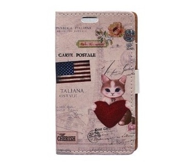 qMust Huawei Y360 Wallet Case - hoesje met stand - Cat USA Flag