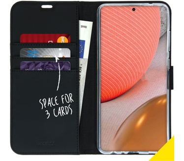 Accezz Wallet Softcase Bookcase Samsung Galaxy A72 - Zwart (Galaxy A72) Zwart