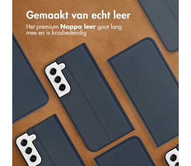 Accezz Premium Leather Slim Bookcase Samsung Galaxy S21 FE - Donkerblauw