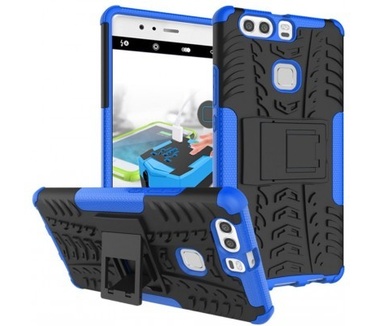 qMust Huawei P9 Plus Rugged Hybrid Case - Dual Protection - Blue